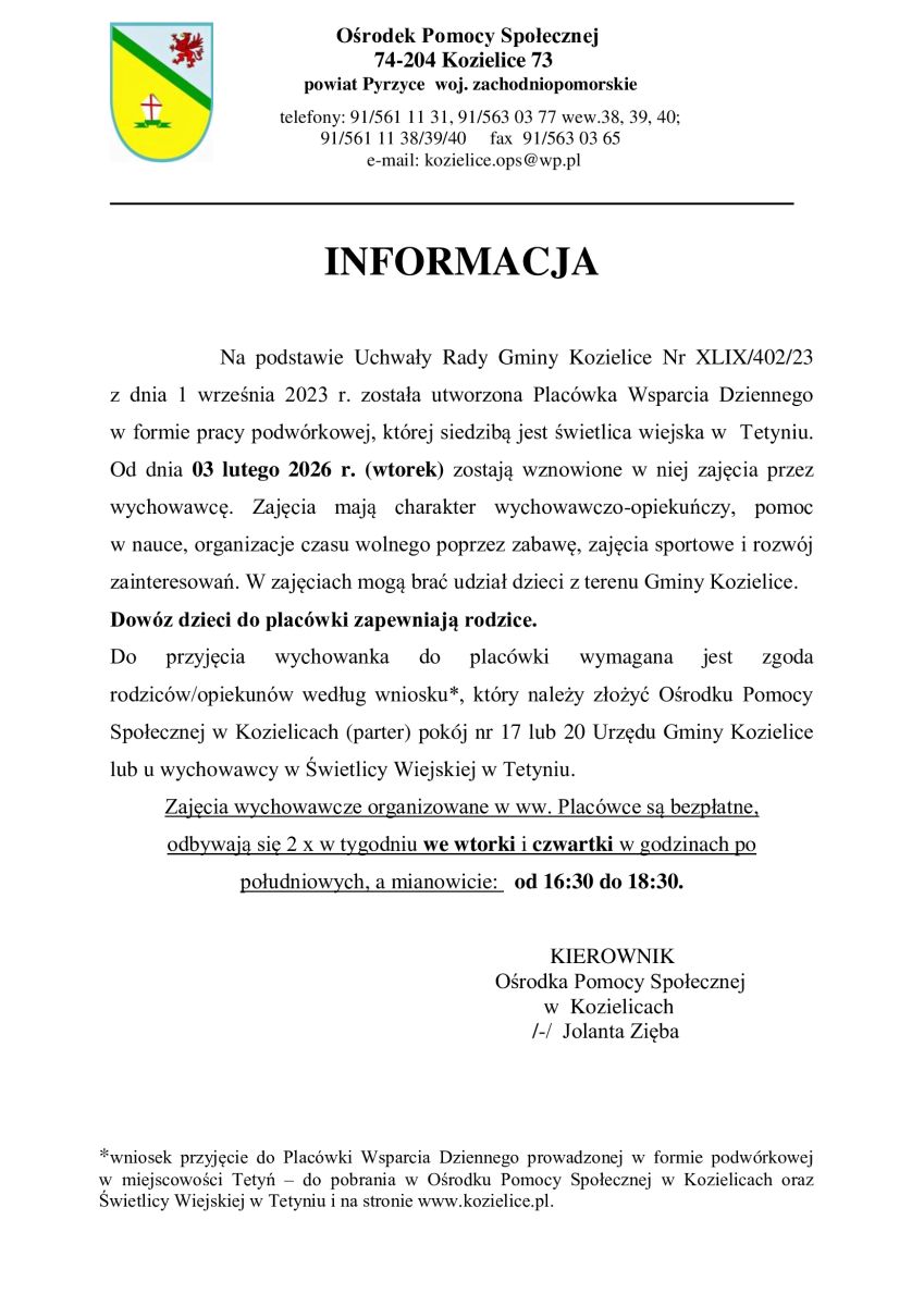 Zdjęcie: INFORMACJA