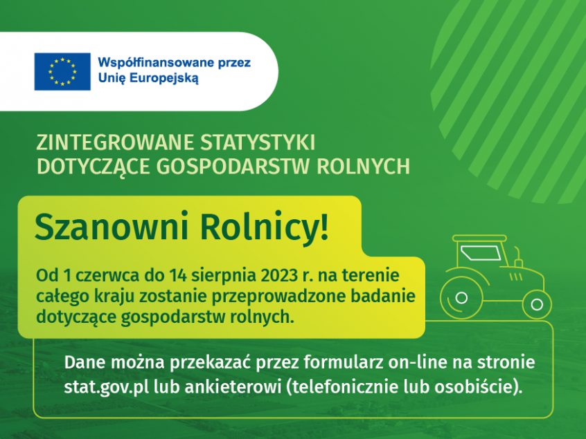 Zdjęcie: Zintegrowane statystyki dotyczące gospodarstw rolnych