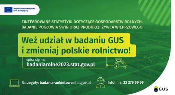 Zdjęcie: Badanie Zintegrowane statystyki dotyczące gospodarstw rolnych oraz Badanie pogłowia świń oraz produkcji żywca wieprzowego wkraczają w nową fazę!