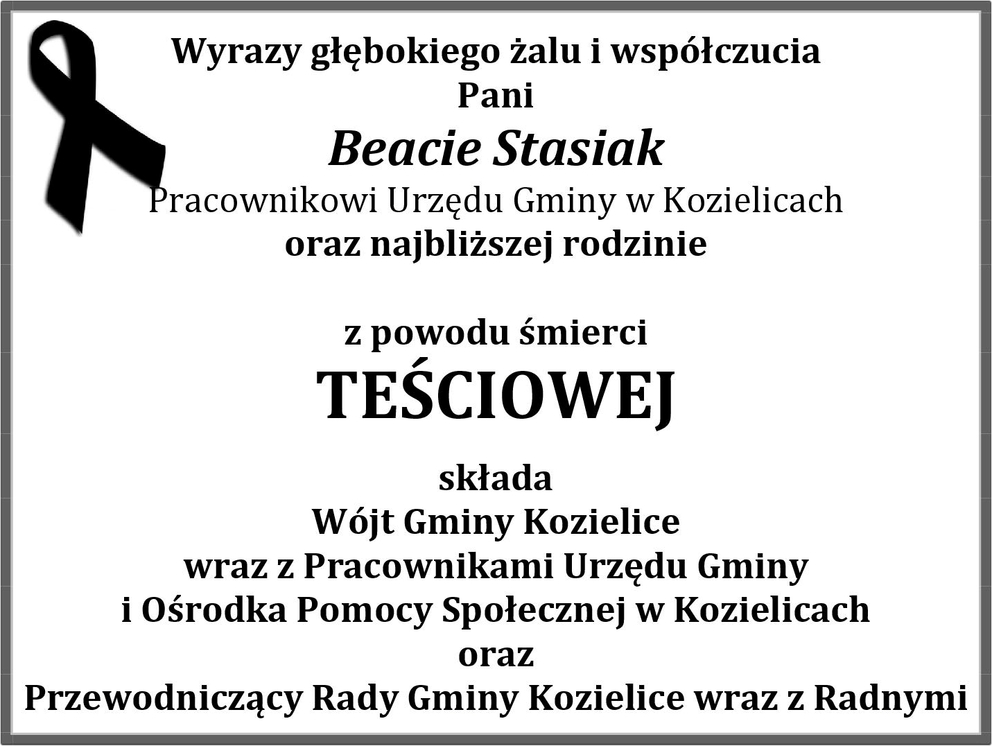 Zdjęcie: KONDOLENCJE