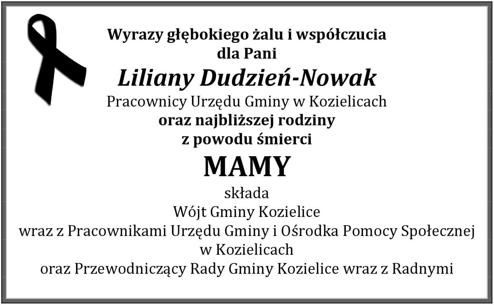 Zdjęcie: KONDOLENCJE