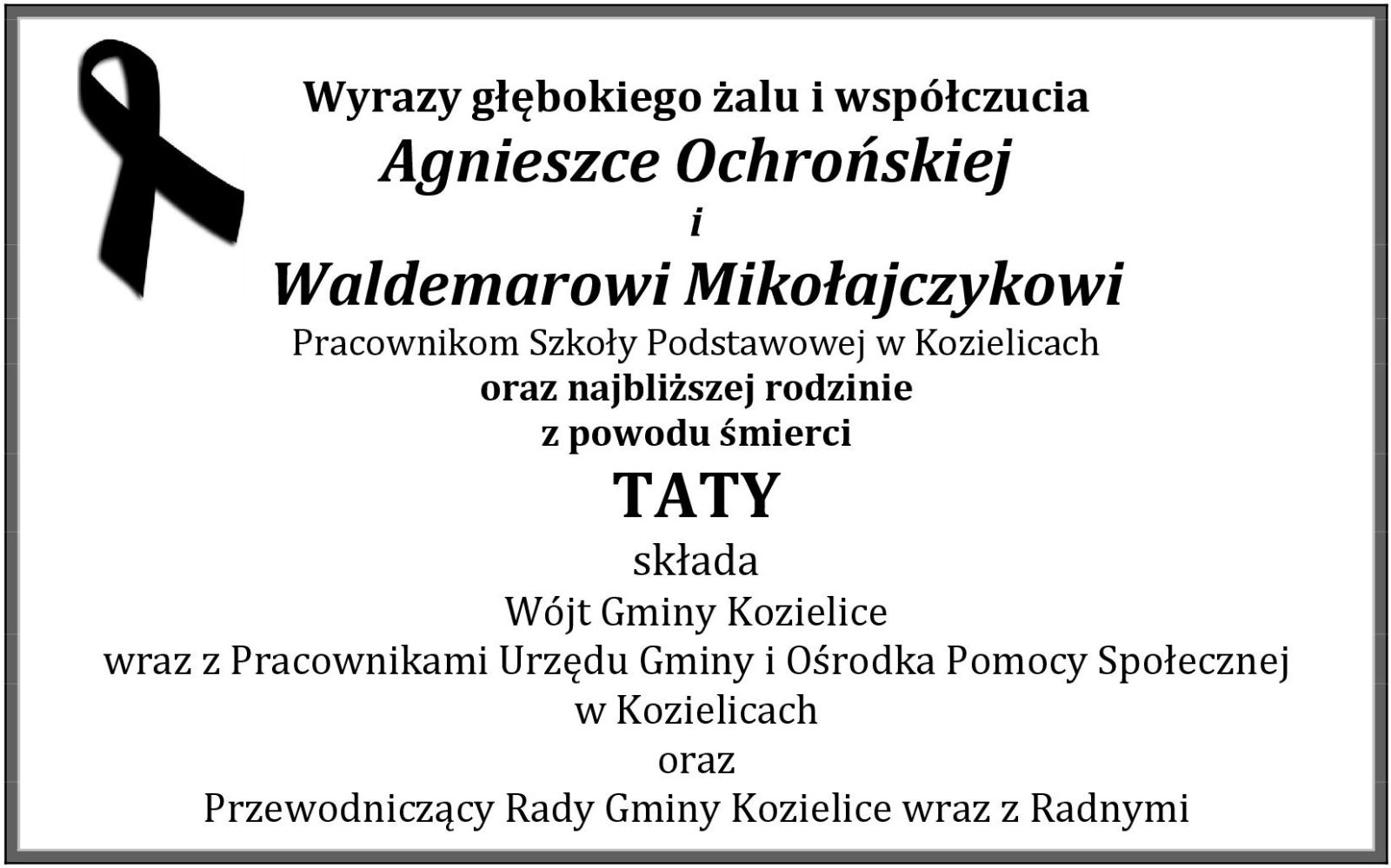 Zdjęcie: Wyrazy głębokiego żalu i współczucia