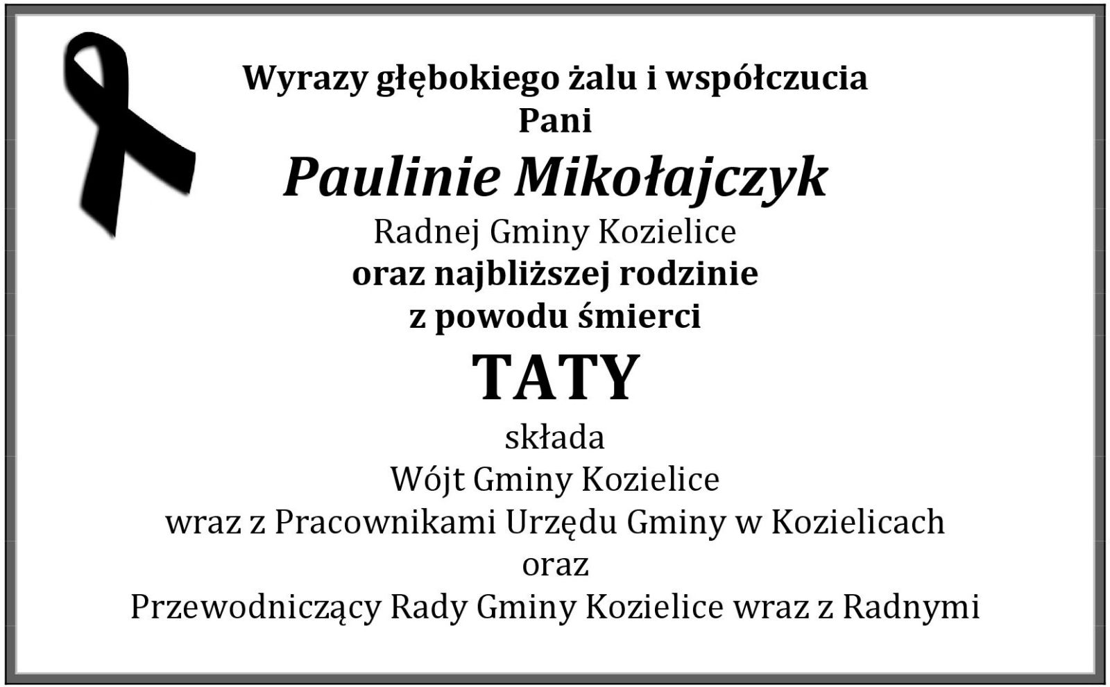 Zdjęcie: KONDOLENCJE