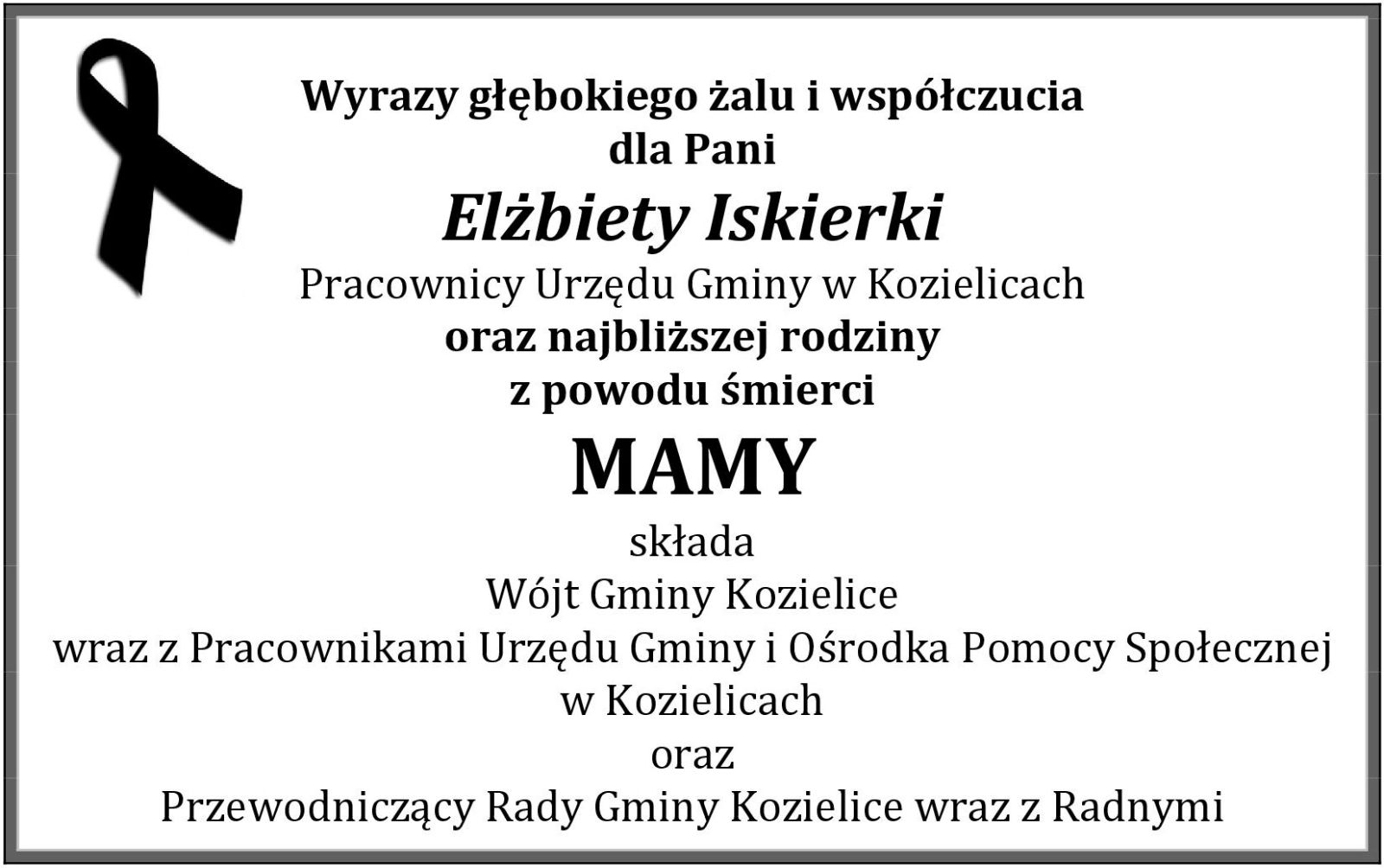 Zdjęcie: Wyrazy głębokiego żalu i współczucia