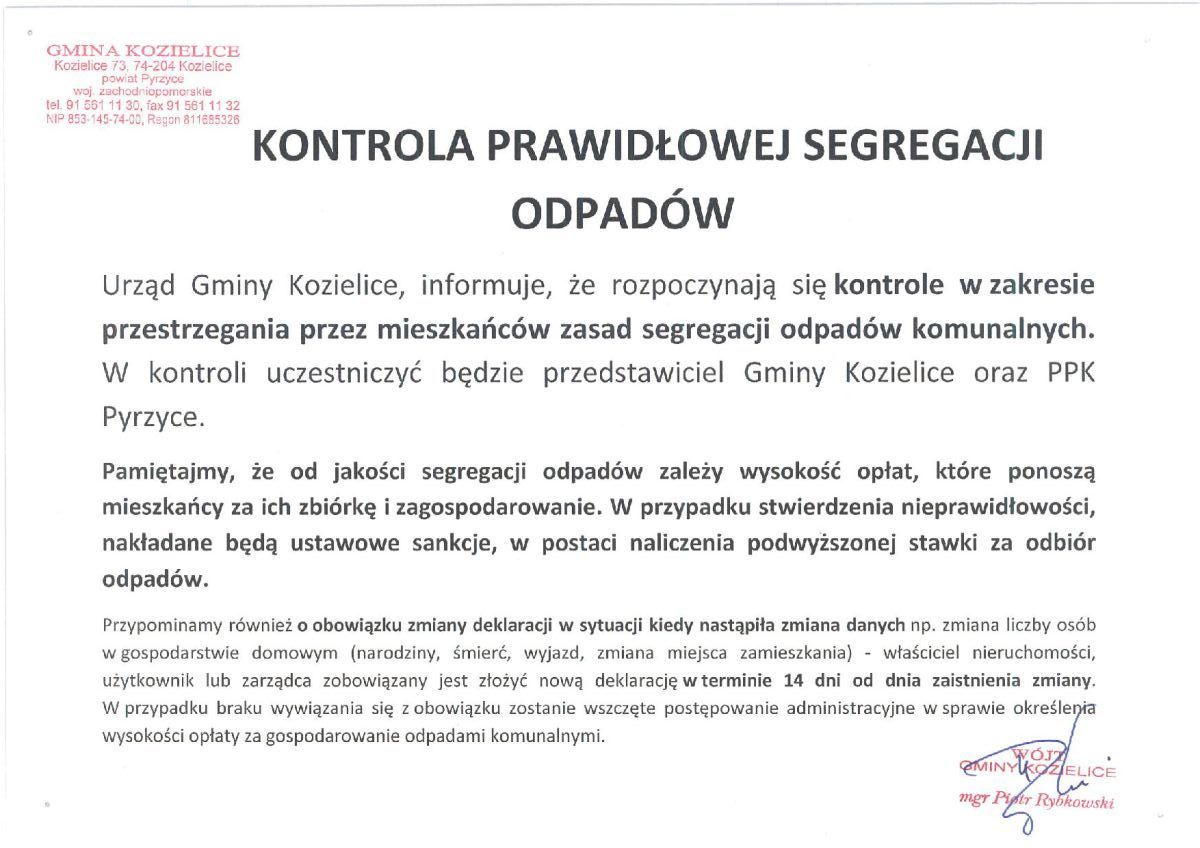 Zdjęcie: Kontrola Prawidłowości Segregacji Odpadów