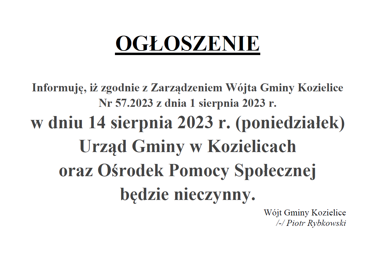 Zdjęcie: OGŁOSZENIE