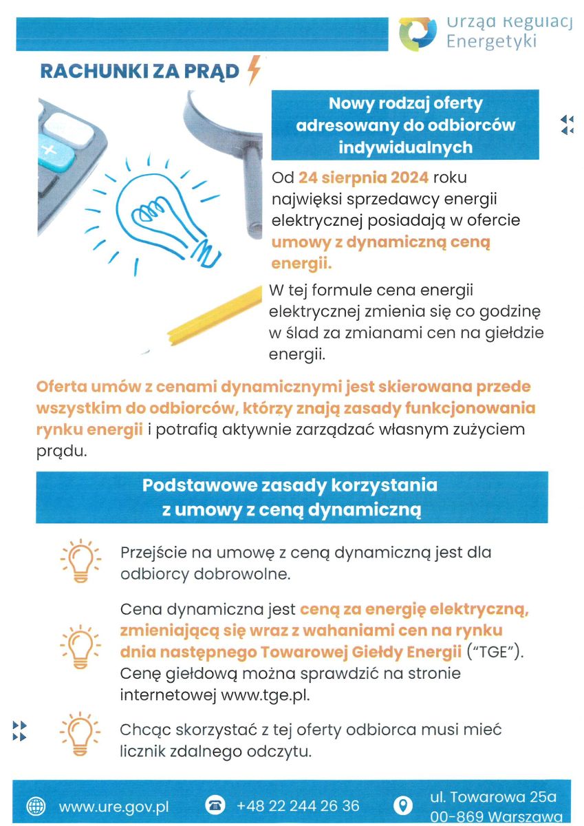 Zdjęcie: Urząd Regulacji Energetyki informuje
